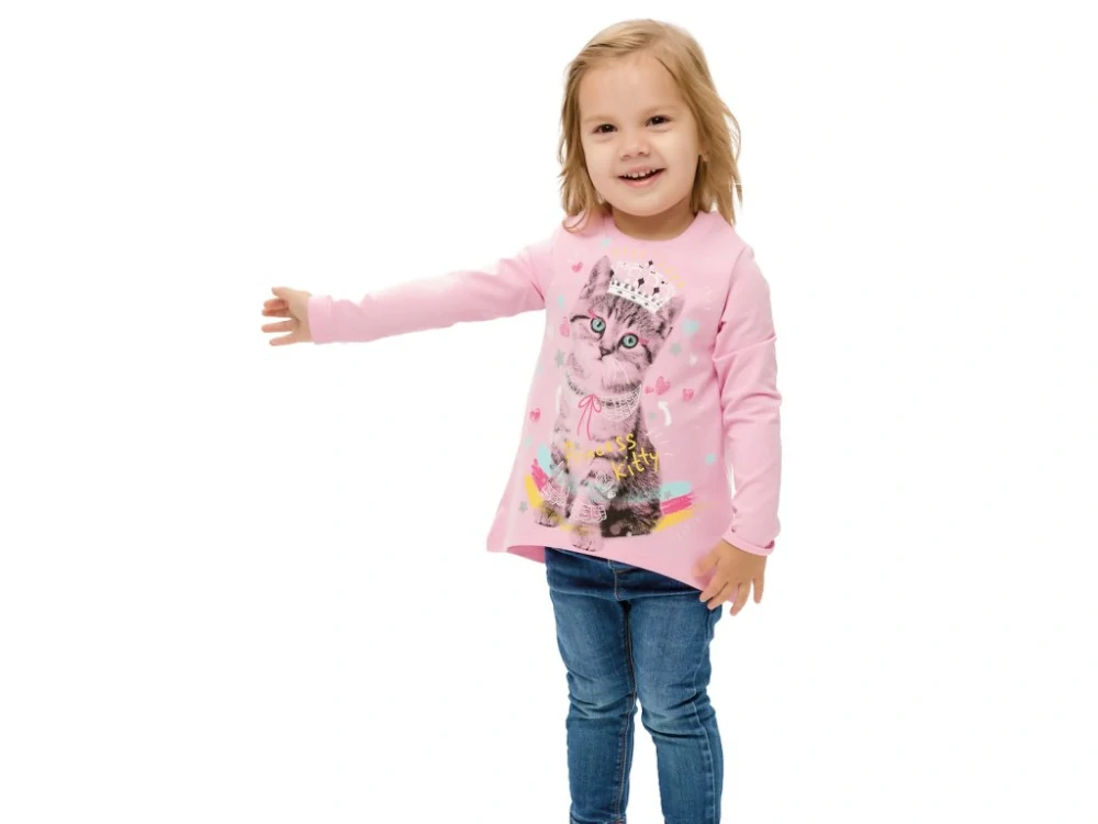 Dívčí tričko s dlouhým rukávem Princess Cat
